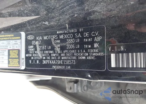 2017 Kia Forte Lx из США, поврежденный, VIN 3KPFK4A79HE158573